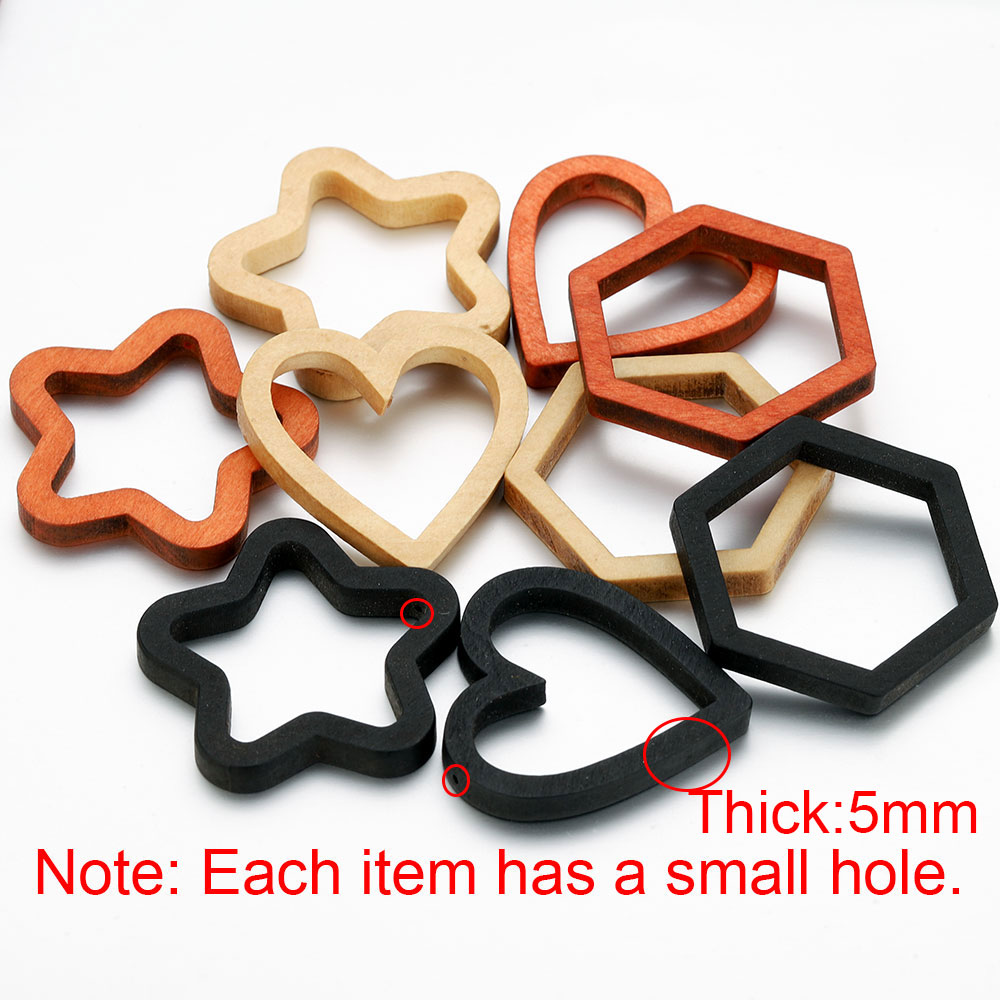 Resin Crafts - 10pcs Wood Heart Square Silicone Mold