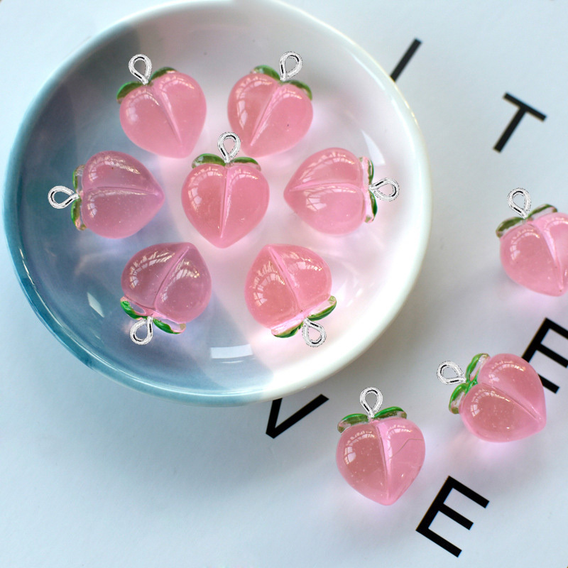 Resin Craft Projects - 10Pcs New Transparent Peach Flat Resin