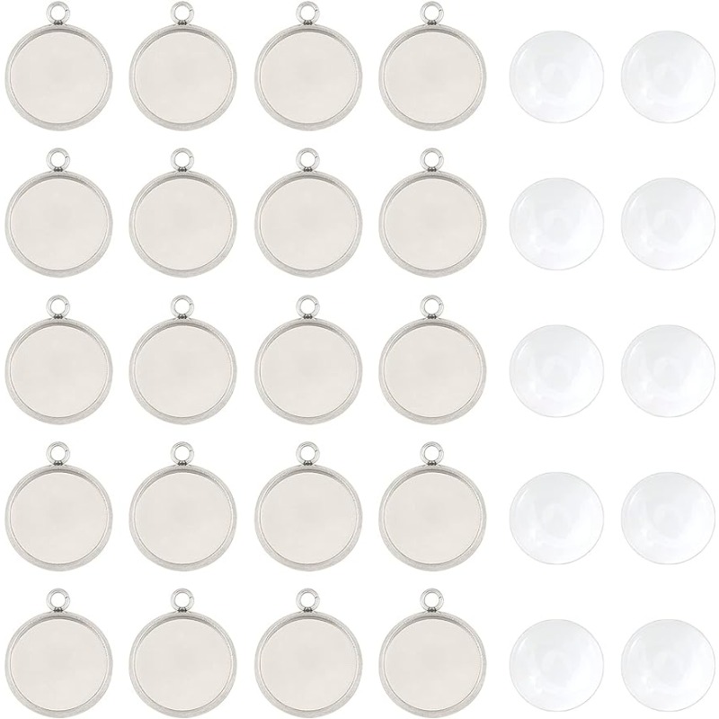 Bezels Set Pendant - 50 sets Pendant Cabochon Jewelry Sets