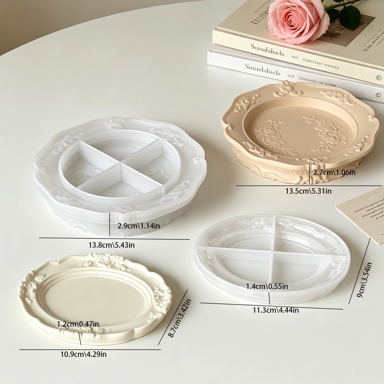 Elegant Vintage Baroque Lace S - Coaster Mold Round recension och pris