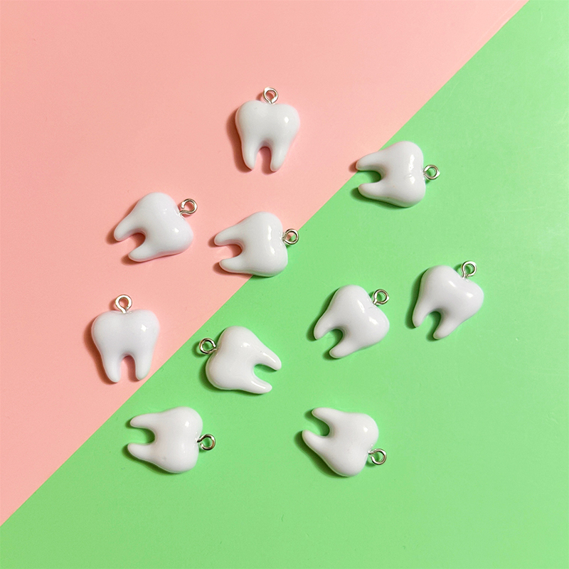 10pcs Cute White Teeth Resin P - Resin Craft Projects recension och pris