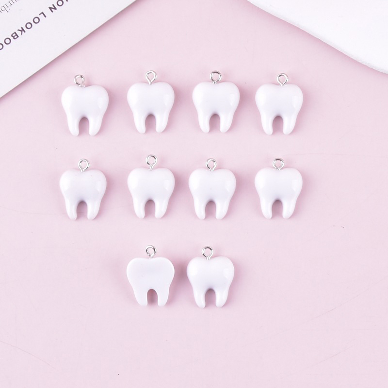 10pcs Cute White Teeth Resin P - Resin Craft Projects recension och pris
