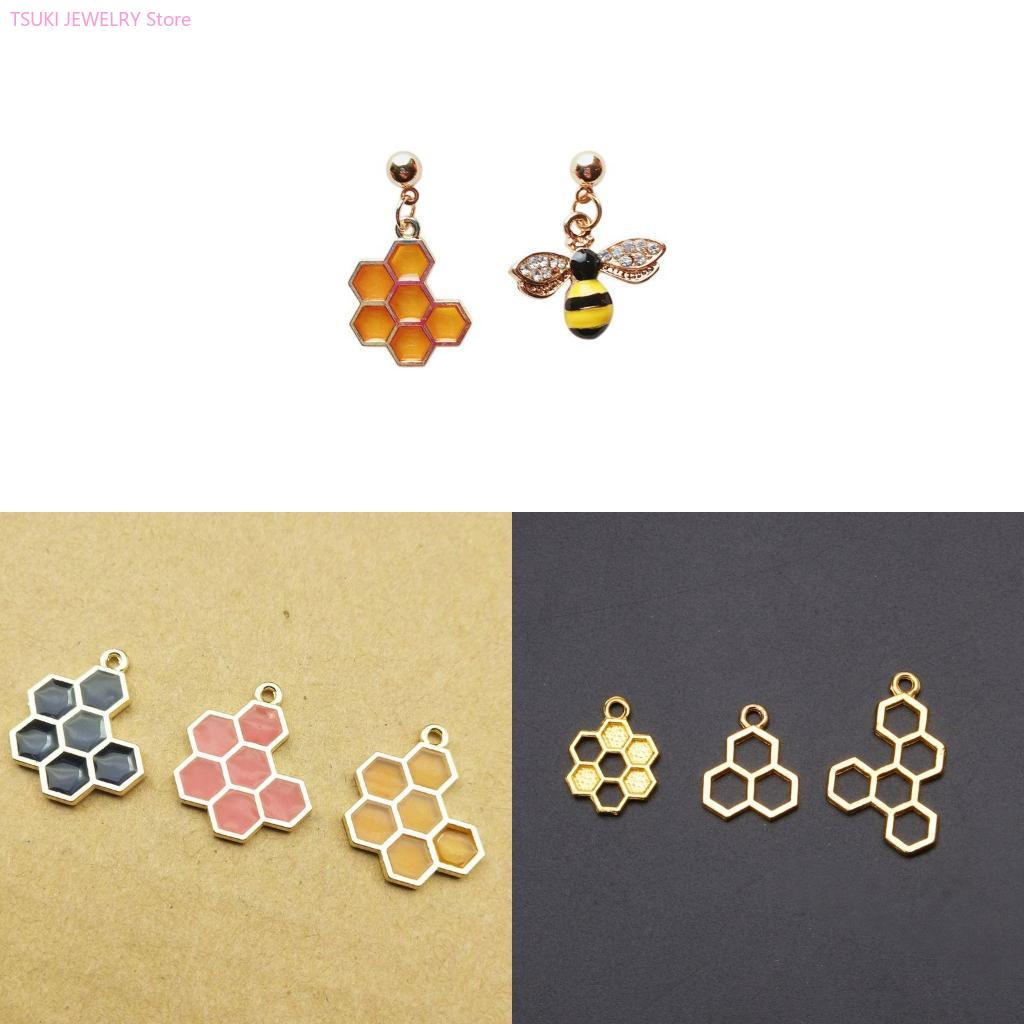 62KE 10x/Set Gold Honeycomb Bl - Bezels Set Pendant recension och pris