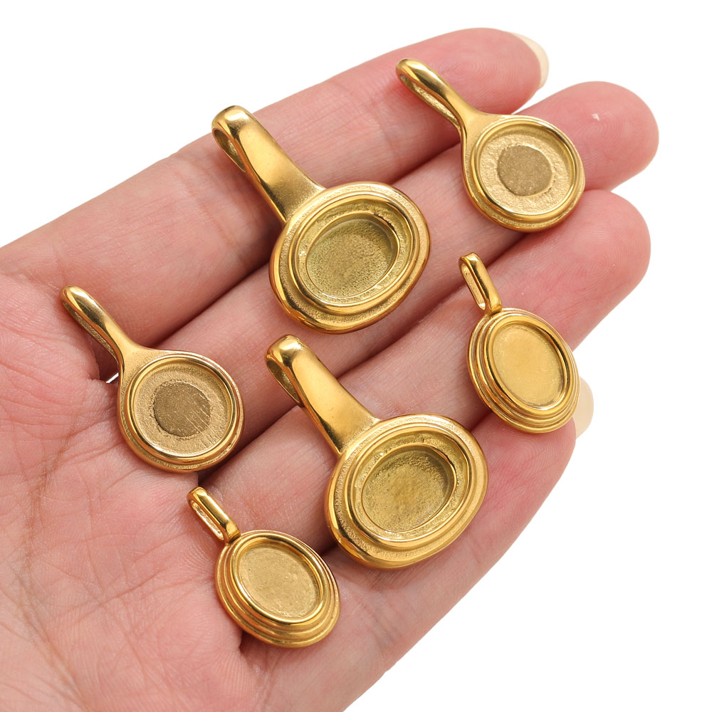 5pcs Stainless Steel Round Ova - Resin Crafts recension och pris