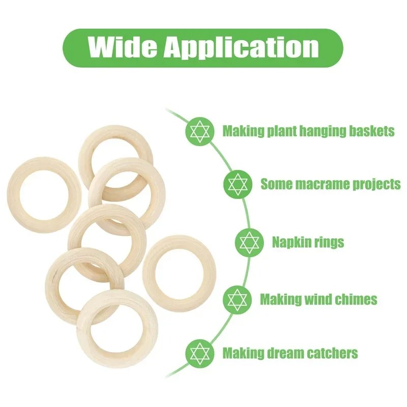 20pcs 30mm Unfinished Smooth W - Wood Ring Blank recension och pris