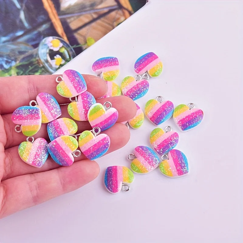 10Pcs Colorful Heart Resin Cha - Resin Craft Projects recension och pris