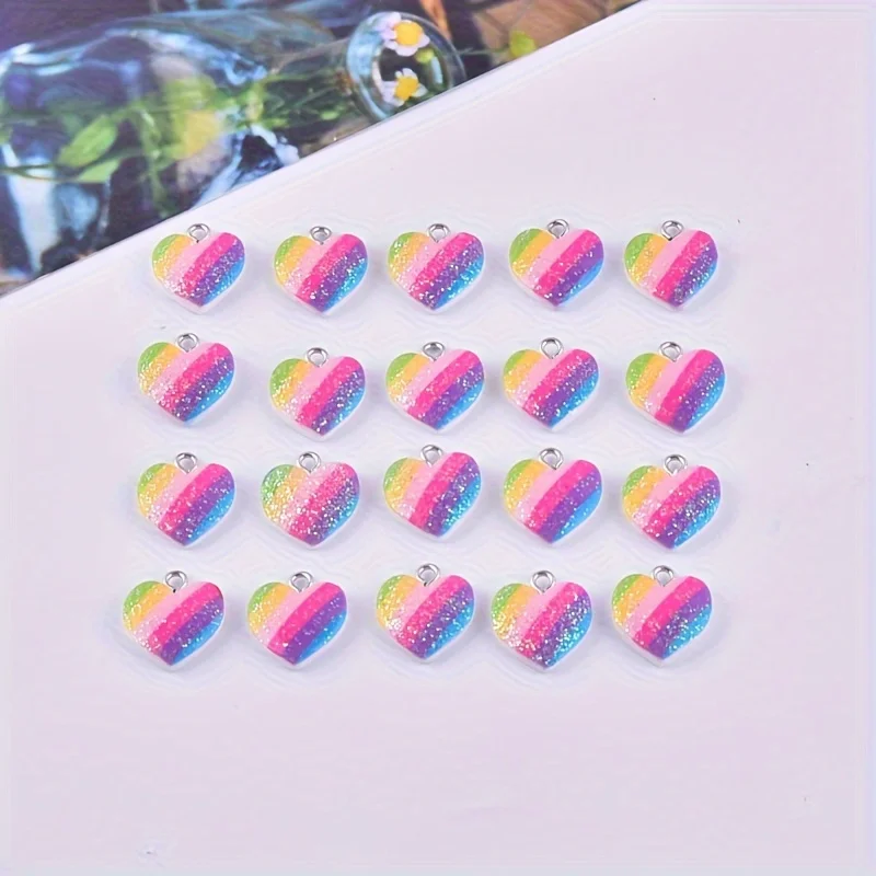 10Pcs Colorful Heart Resin Cha - Resin Craft Projects recension och pris