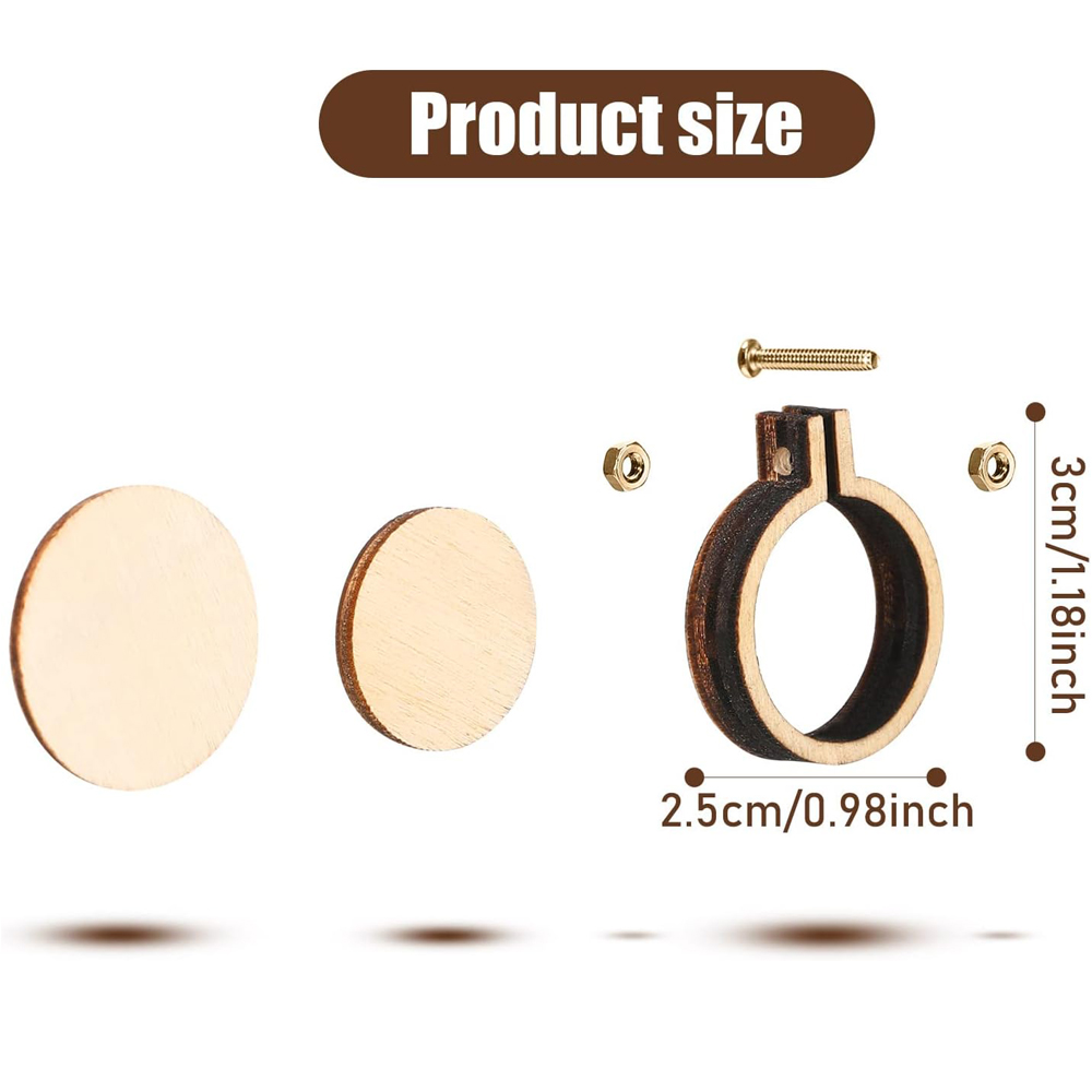 10Pcs/Set Wooden Mini Embroide - Wood Ring Blank recension och pris