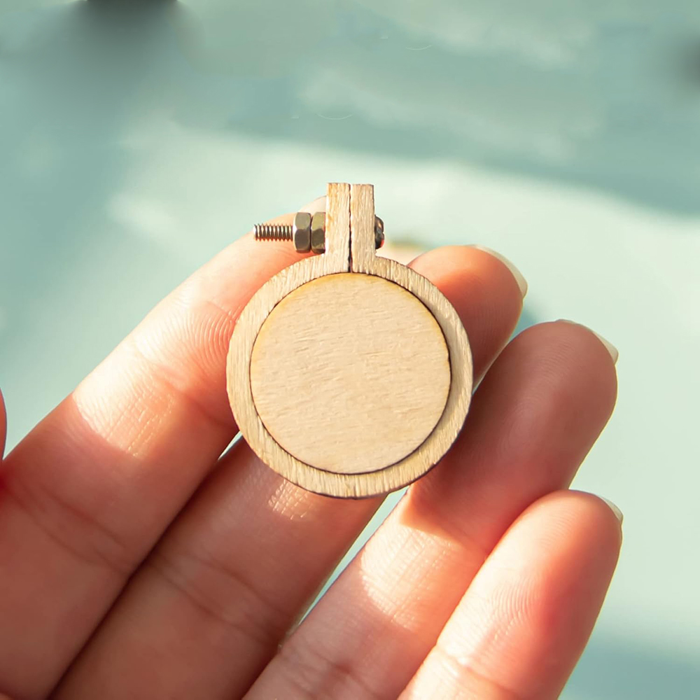 10Pcs/Set Wooden Mini Embroide - Wood Ring Blank recension och pris