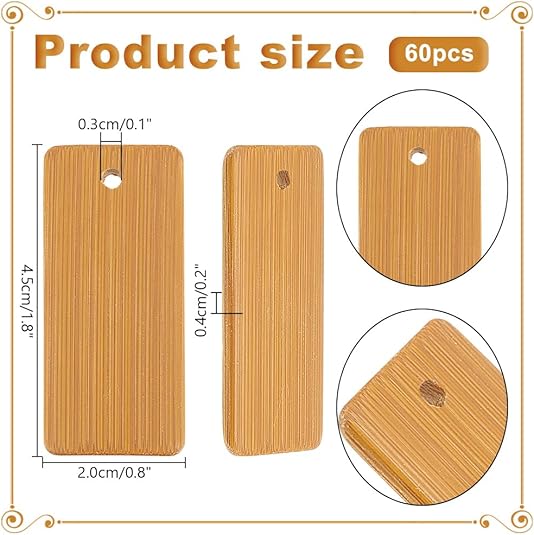 50pcs Wooden Tags Key Ring Bla - Wood Ring Blank recension och pris