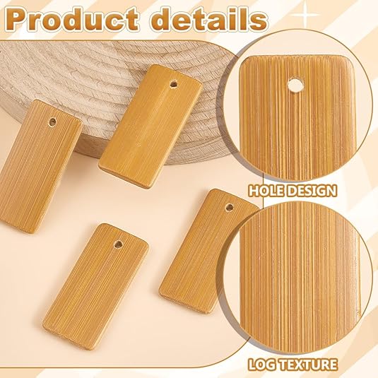 50pcs Wooden Tags Key Ring Bla - Wood Ring Blank recension och pris