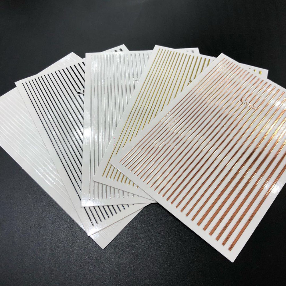 1 Sheet 3D Gold Silver Lines S - Gold Foil Flakes recension och pris