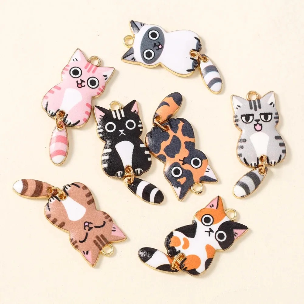 10Pcs 16×39mm Cute Cartoon Cat - Resin Crafts Diy recension och pris