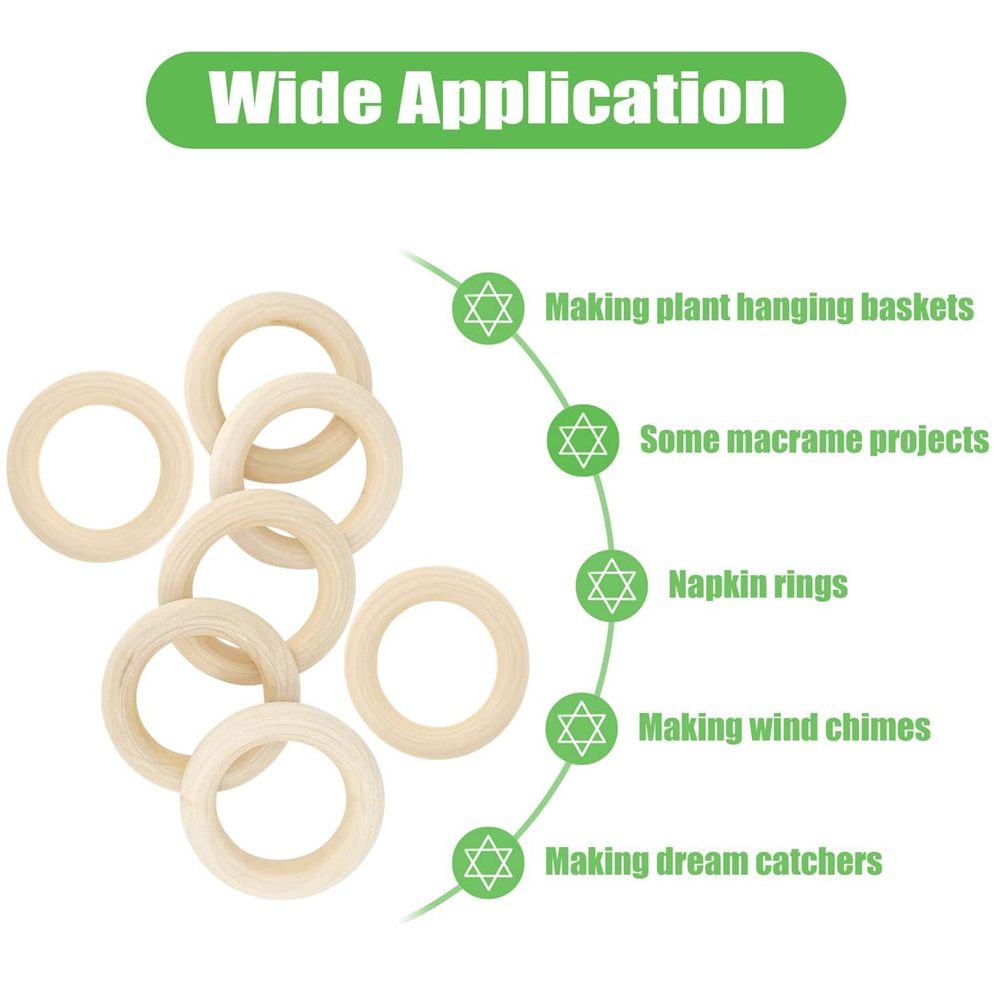 20PCS Wooden Rings for Craft 5 - Wood Ring Blank recension och pris