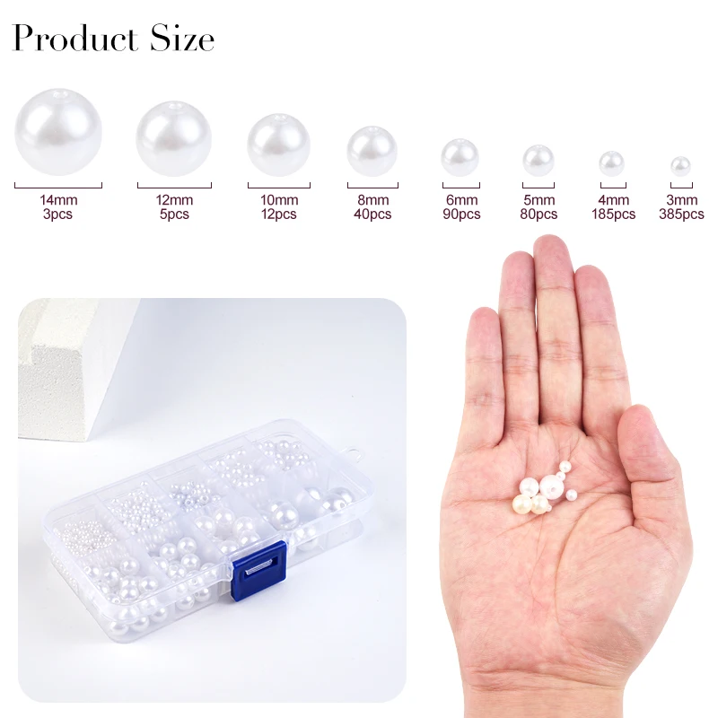 800pcs Artificial Faux Pearl R - Resin Craft Kit recension och pris