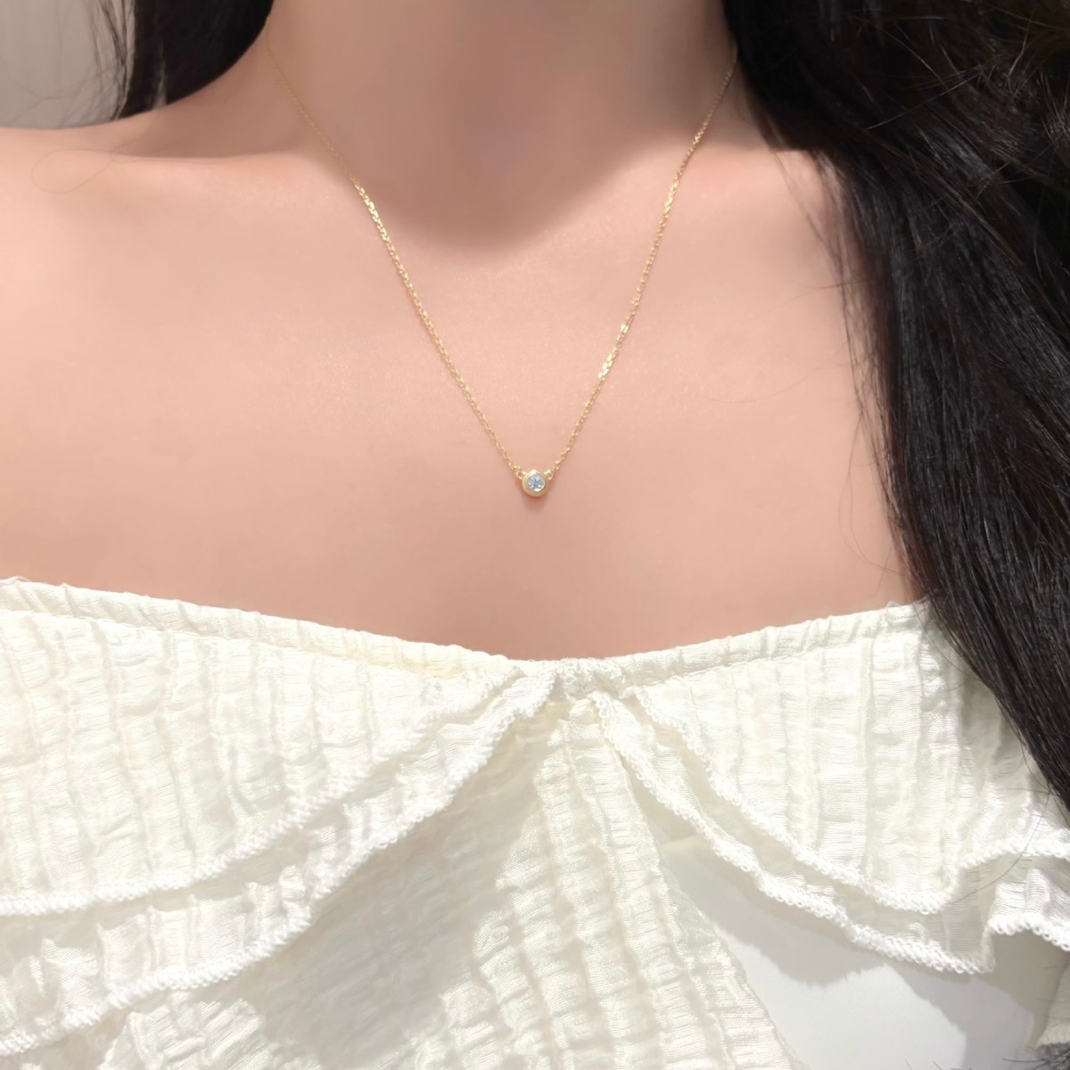 S925 Sterling Silver Moissanit - Bezels Set Pendant recension och pris