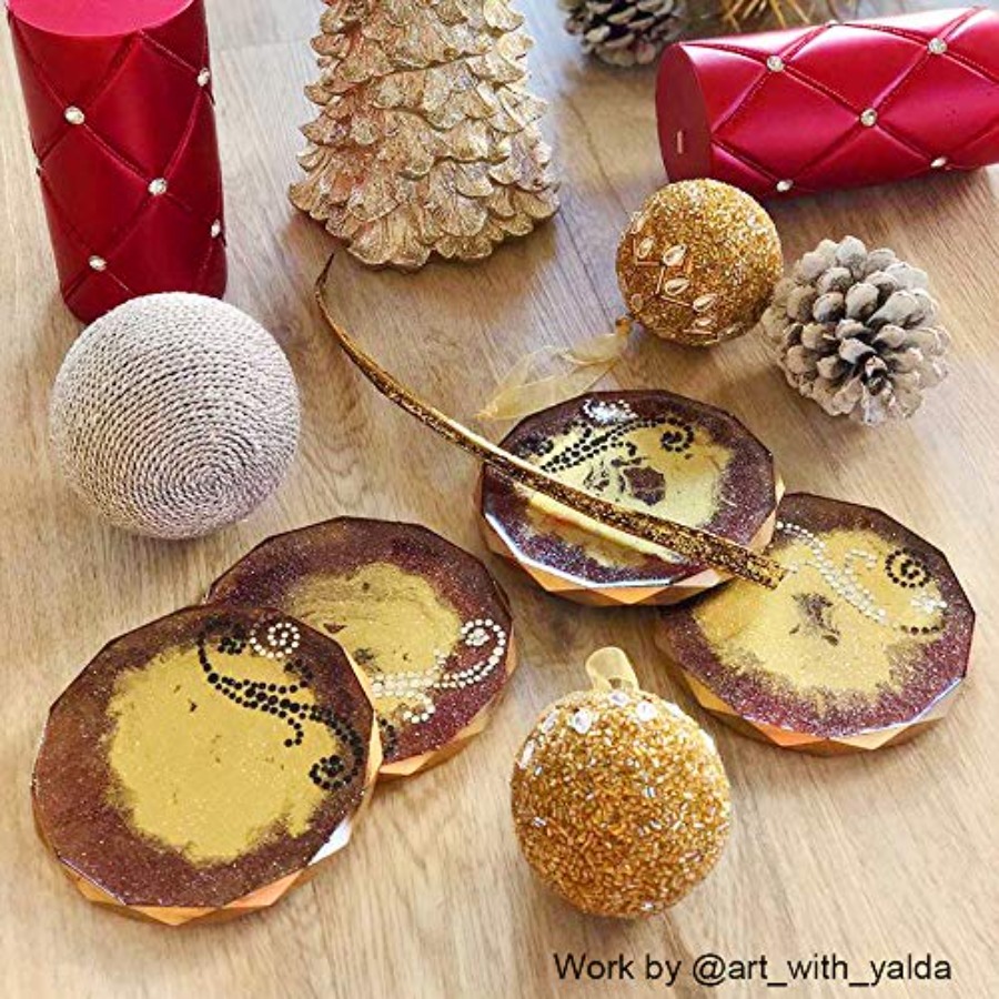 4 Pack Coaster Molds - Diamond - Geode Mold Silicone recension och pris