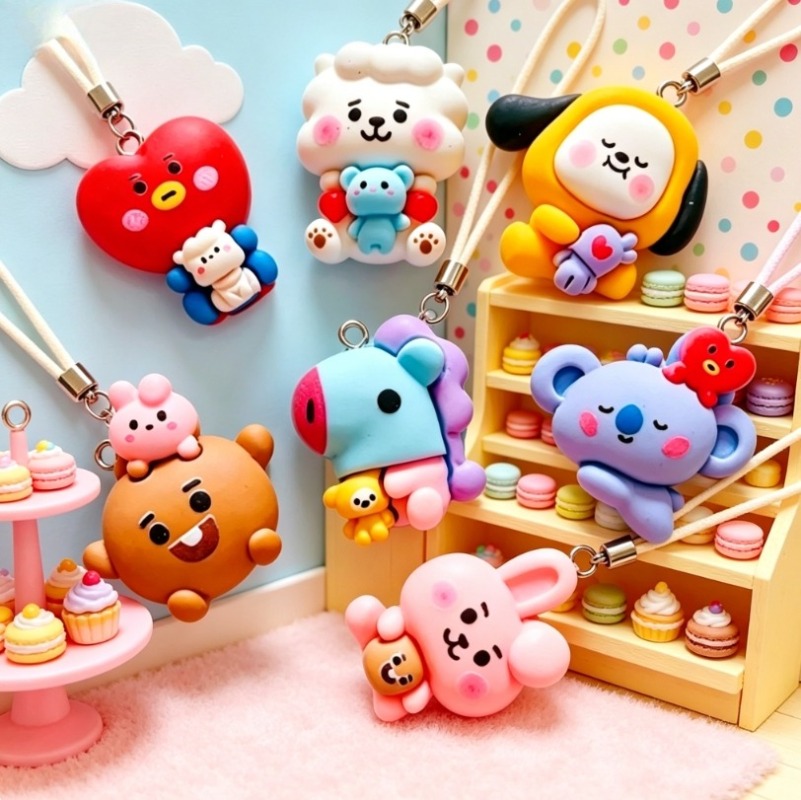 7pcs BT21 Resin Cartoon Charm  - Resin Craft Projects recension och pris