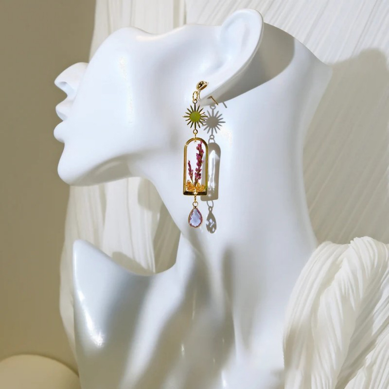 Unique Purple Lavender Earring - Dried Flower Bulk recension och pris