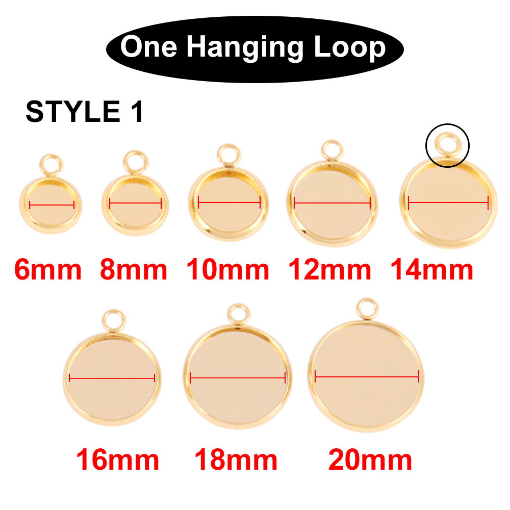 10Pcs Stainless Steel Cabochon - Bezels Set Pendant recension och pris