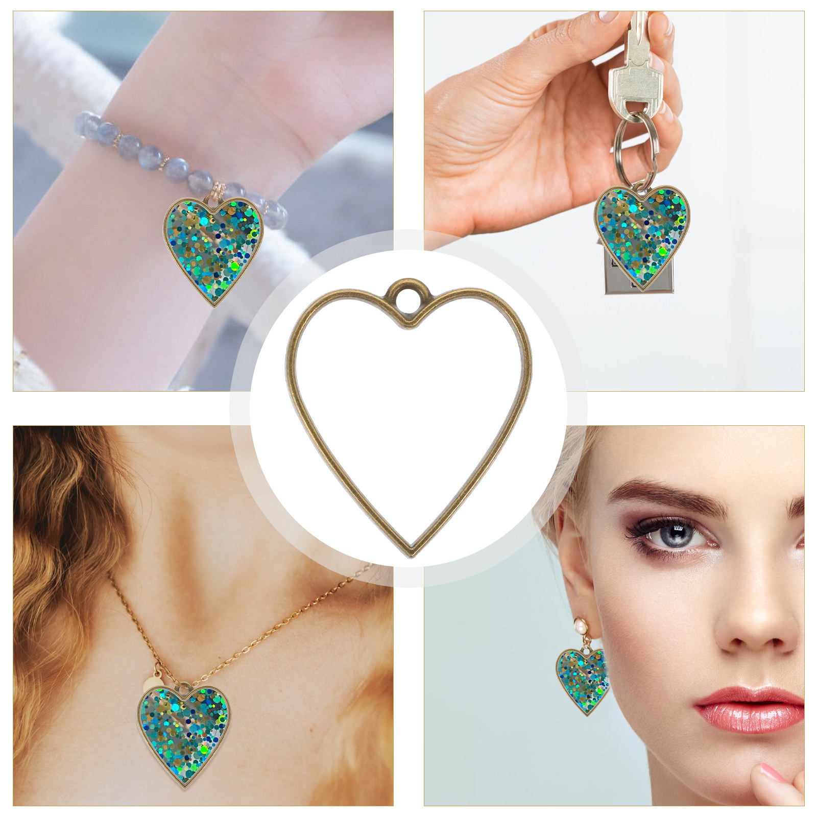 50Pcs DIY Resin Jewelry Bezels - Bezels Set Pendant recension och pris
