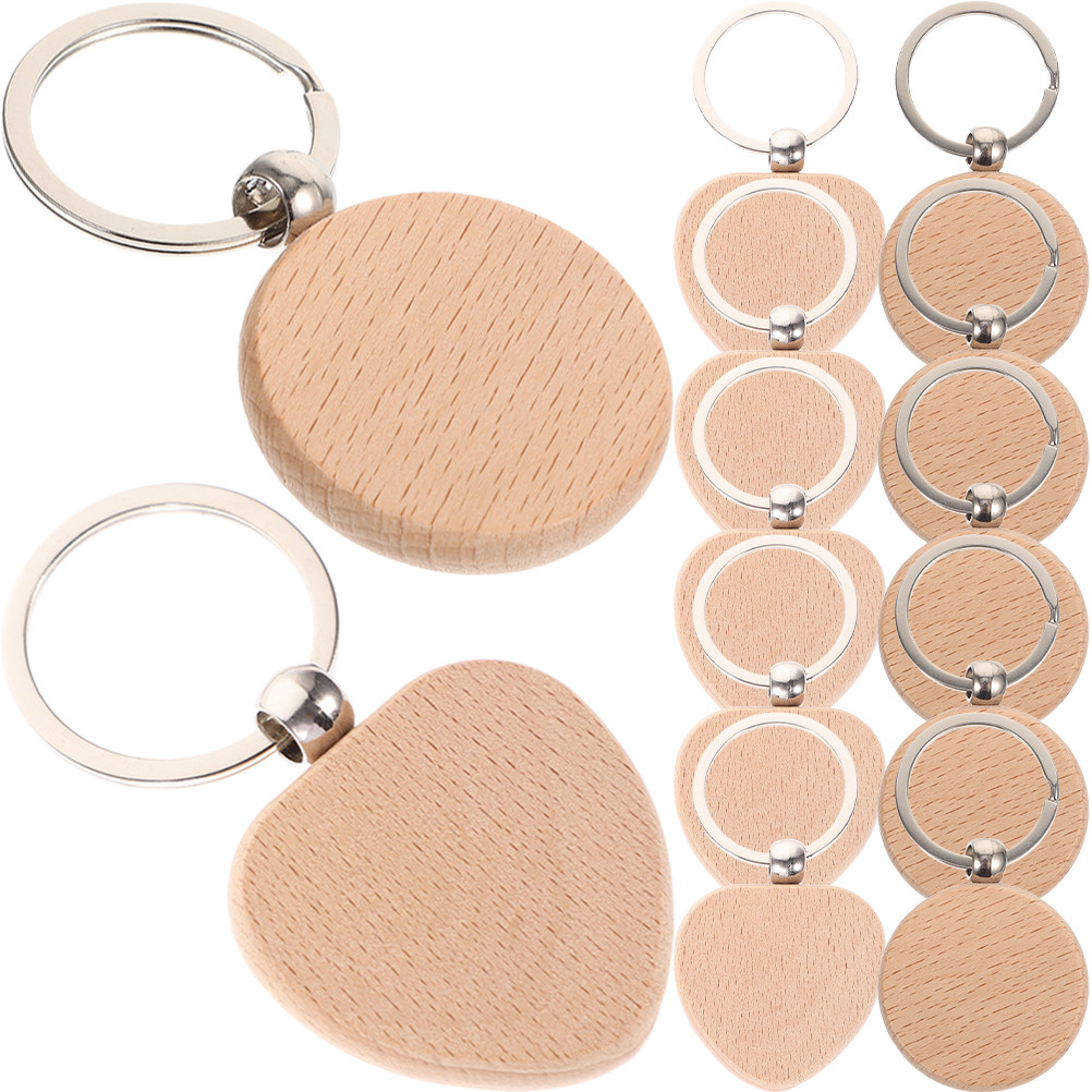 12Pcs Wooden Keychain Blanks S - Wood Ring Blank recension och pris