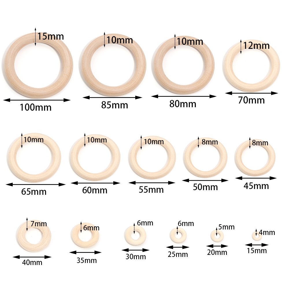 2-10pcs/lot Round Natural Wood - Wood Ring Blank recension och pris