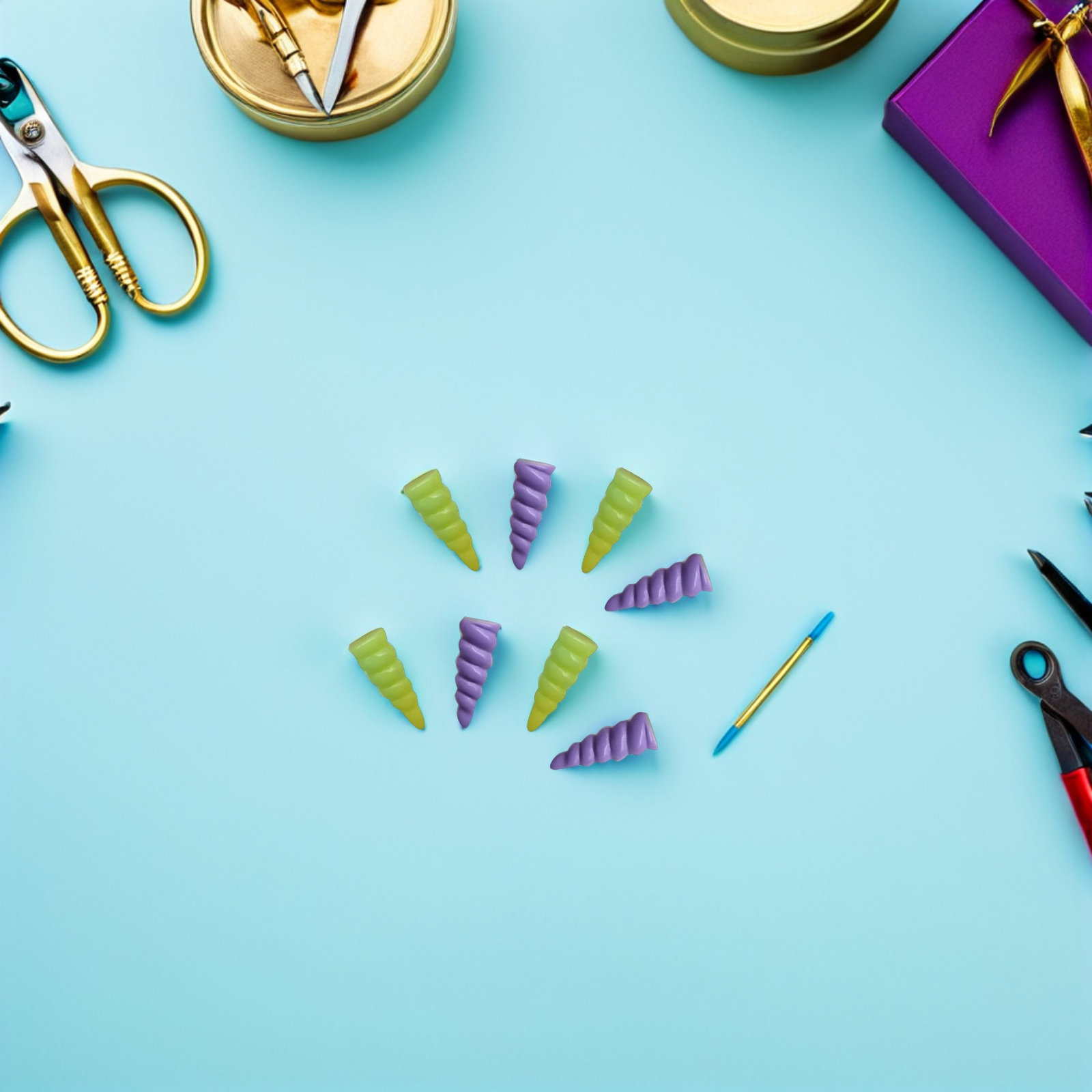 10Pcs Unicorn Horn Resin Spira - Resin Crafts recension och pris